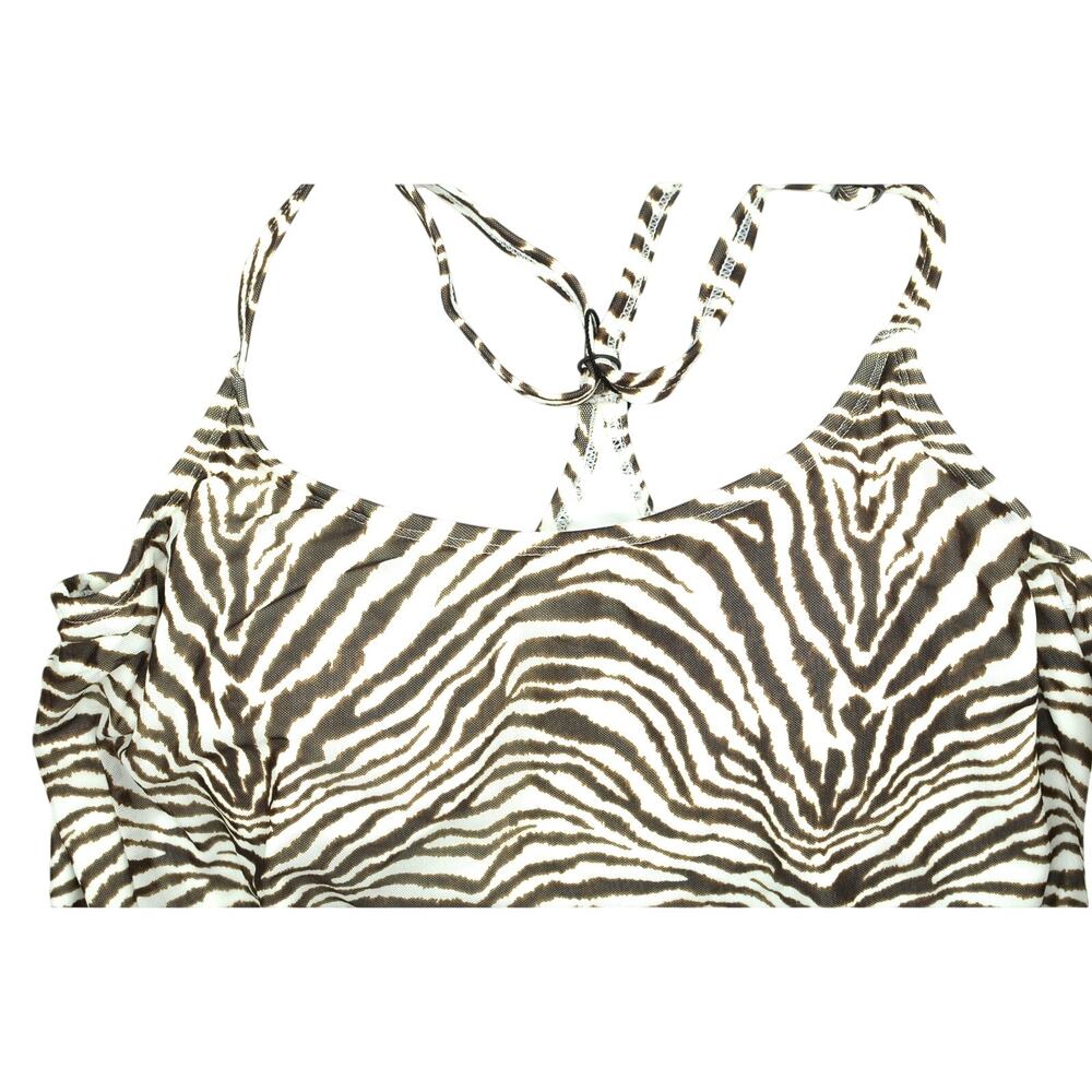 Coco Reef Mesh Layer Underwire Tankini Top Brown White - Picture 3 of 6